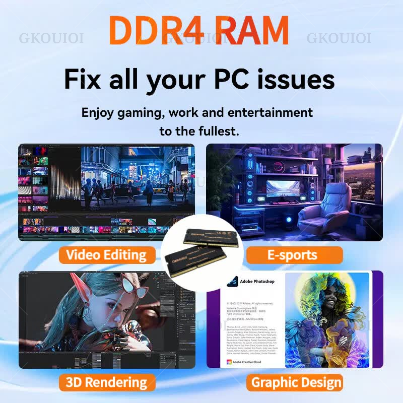 ذاكرة رام GKOUIOI DDR4 بسعات 4 - مراجعة Sodimm Ddr4 وسعره