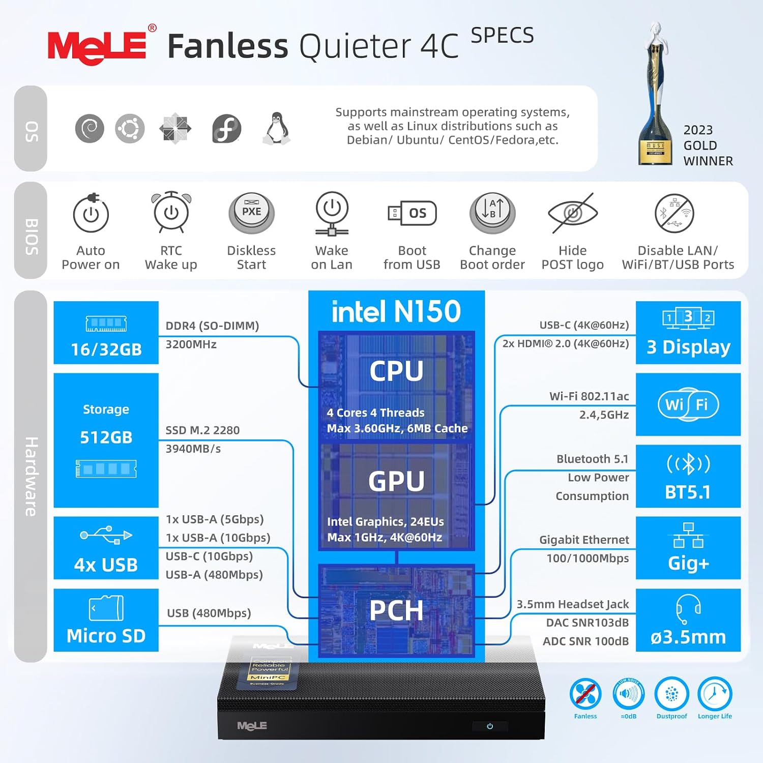 كمبيوتر مكتبي صغير MeLE Quiete - مراجعة Ddr4 Desktop Ram وسعره