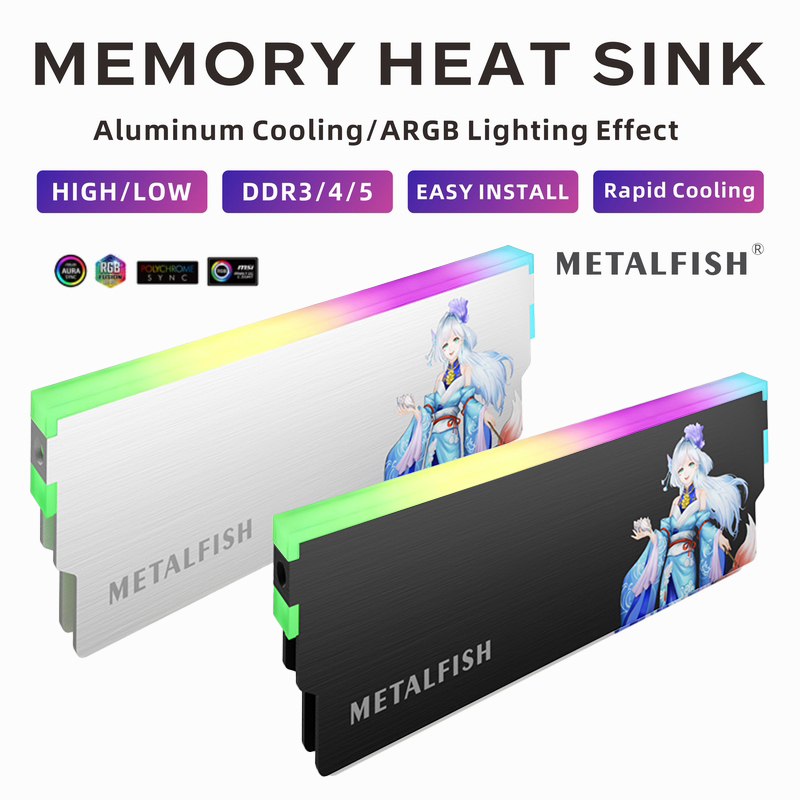METALFISH DRAM المبرد 5V-3PIN  - مراجعة Ram Memory Module وسعره
